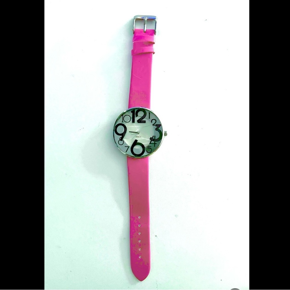 🆕🎁 Hot Pink Pop-Art Statement Oversized Number Watch – Treasure Hunt Gift - Picture 5 of 12
